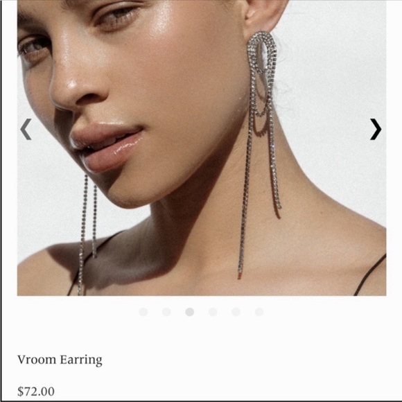 Anthropologie Shashi Vroom Long Rhinestone Prom Earrings - Picture 12 of 12